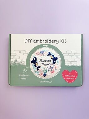 Blue Cat Craft ‘Summer Mood’ DIY Full Hand Embroidery Kit In Summer Orca